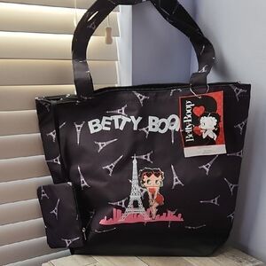 Betty Boop Black and Pink Eiffel Tower Tote